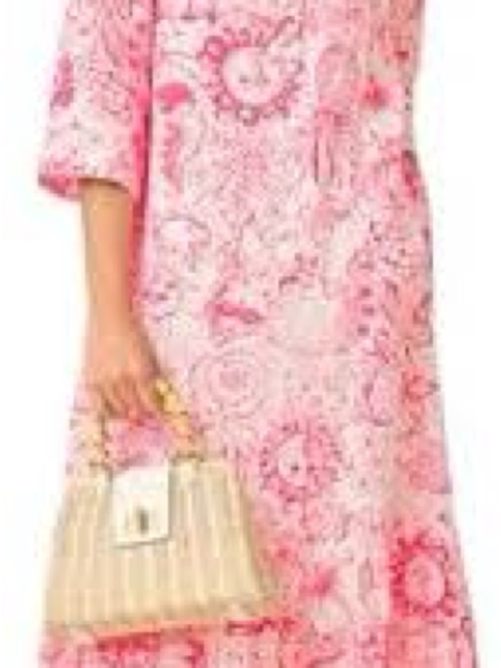 LILLY PULITZER XL Pink and White Floral Button-Front Midi Dress - Picture 2 of 7